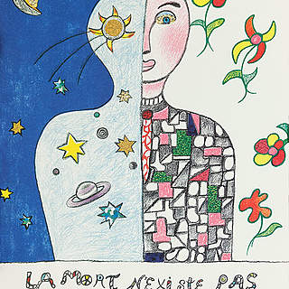 Niki de Saint Phalle La mort n’existe pas, 2001, lithographie, 62 x 48 cm, collection MAMAC, Nice © 2022 Niki Charitable Art Foundation / Adagp, Paris © Photo Muriel Anssens / Ville de Nice
