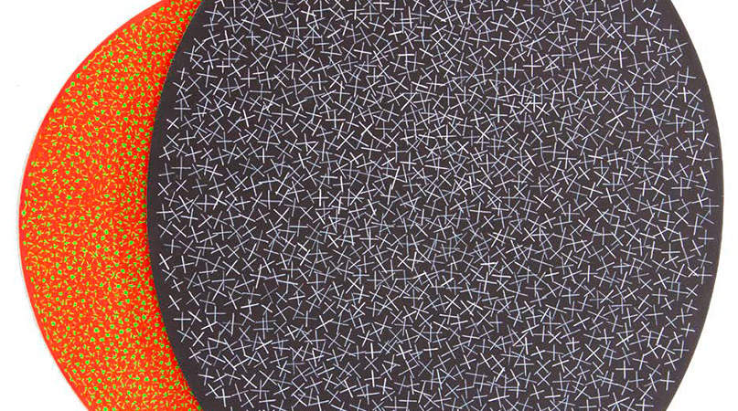 Eclipse 3 ...2106 Etc... devant ...2269 Etc..., 2012-2019 acrylique sur toiles 66 x 65 x 5 cm Courtesy de l'artiste © crédit photo Didier Mencoboni - La couleur presque seule - Mouans-Sartoux