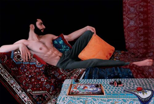 Mezzanine Sud 2023 & L'Odyssée - Toulouse Rayan Yasmineh, "Le songe de Gilgamesh", 2021, Huile sur toile, 130 x 195 cm