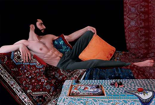Mezzanine Sud 2023 & L'Odyssée - Toulouse Rayan Yasmineh, "Le songe de Gilgamesh", 2021, Huile sur toile, 130 x 195 cm