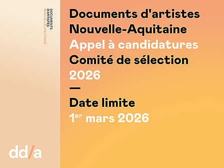  Appel à candidatures 2026 - Artistes Nouvelle-Aquitaine
